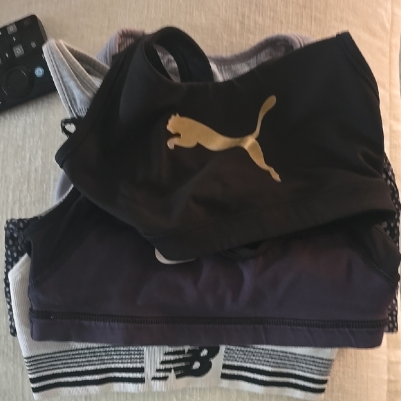 Ladies Variety Puma Black and Gold Sports Bra - Picture 1 of 1